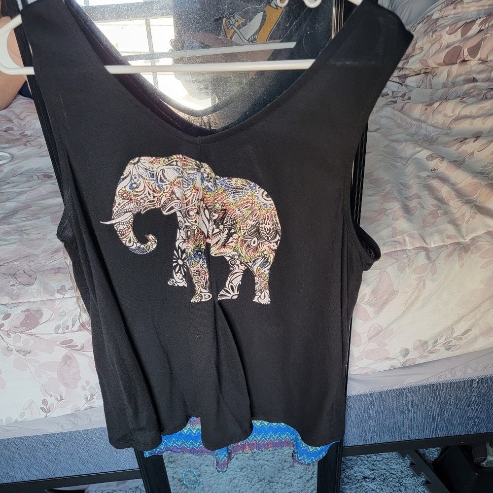 Black elephant tank top
